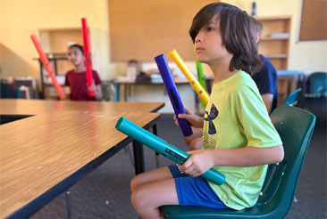 Students in a music class